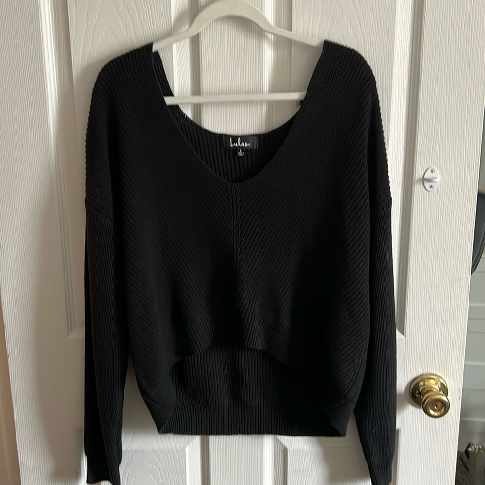 Black Lulus Cropped Sweater